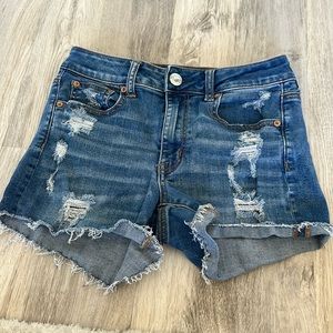 Dark Wash American Eagle Distressed Shorts